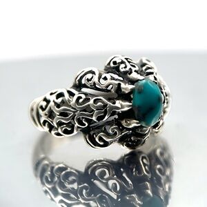 Women's Natural Turquoise Ring - December Birthstone Jewelry - Gift for Her